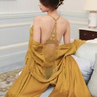 Silk Robe Women's Pajama Sets Summer New Sexy Women Nightwear 2Pcs Nighty For Wife Sleepwear For Sleeping Dresses Sets