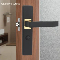 Modern Aluminum Alloy Door Lock Bathroom Keyless Deadbolt Lock Kitchen Mute Lockset Home Renovation Hardware Accessories