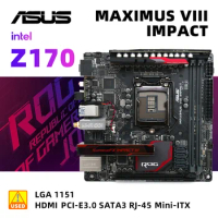 ASUS ROG MAXIMUS VIII IMPACT+I7 6700 Motherboard kit Intel Z170 LGA 1151 2×DDR4 32GB PCI-E 3.0 1×U.2 Mini-ITX For 6 GenCore cpu