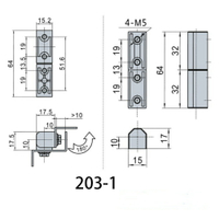衛生間隔斷配件 304不銹鋼CL203-1-2可脫卸合頁 HL019配電箱電櫃門鉸鏈