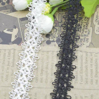 40Metres/lot Factory DIY White Black Curve Lace Centipede Knitted Webbing High Quality Stitching Ribbon Lace Trim