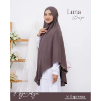 Luna Bergo Jumbo Size XL Hijab Wanita Syari Non Pad Bahan Jatuh Khimar Tali Belakang By Aya Sofya sp