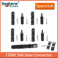 5/10Pairs 1500V 30A Solar Connector Solar plug for Solar Panel Connector for 10/12/14AWG cable solar spanners optional