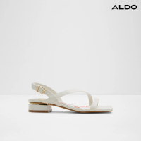 【ALDO】LILIAN-俏皮品味方頭平底涼跟鞋-女鞋(白色)