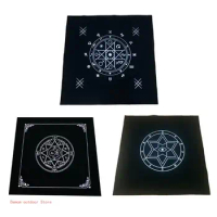 50x50cm Art Tarot Pagan Altar Cloth Flannel Tablecloth Divination Cards Square Decor