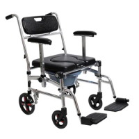 Folding Commode Shower Chair with Bedpan/Home Care or Health Care Toilet Commode Chair/Wheelchair