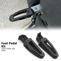 New Rear Foot pegs Motorcycle Accessories Foldable Foot Peg Pedals For YAMAHA X-MAX 300 XMAX 300 XMAX300 X-Max 300 2023 2024