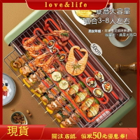 電烤盤 烤肉爐長虹電燒烤爐 家用 電烤盤 無煙 烤肉鍋 多功能 燒烤肉爐 室內無煙 烤串機  neoflam 烤箱