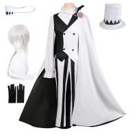 Nikolai Gogol Kostum Cosplay Anime Bungou BSD Musim 4 Nikolai Cosplay Jubah Cape Seragam Suit Rambut