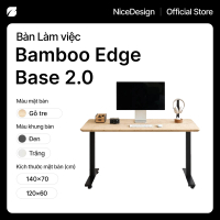 [120/140cm] Bàn làm việc Bamboo Edge Base 2.0 by NiceDesᶖgn mặt tre tự nhiên tối giản, khung thép vữ