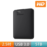 WD 威騰 Elements 5TB 2.5吋行動硬碟(WDBU6Y0050BBK-WESN)