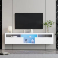 Wall TV Stand, Walls Mounted Entertainment Media Center TVs Console with Cabinet and Open Shelves, Wall TV Stand
