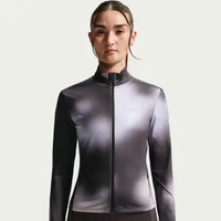 NIKE Women Running Swift Dri-FIT Full Zip Midlayer WOP 2 Top Pakaian Lari Pria [IQ3754-070] A/M DK S