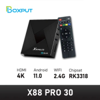 Android TV Box X88 Pro 30 4GB 32GB RockChip RK3318 4K Video Media Player Voice Assistant Bluetooth Set top box Smart TV Box