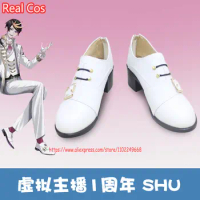 RealCos Nijisanji VTuber Luxiem Shu Yamino Cosplay Shoes Boots Anime Game One Anniversary Fancy White Shoes Women Men Game
