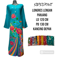 Longres lengan panjang/gamis batik lengan panjang/longres kancing depan/longdres kencana ungu/gamis 