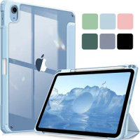 For iPad Case 9th 10th Generation Pro 11 12.9 Cover Clear Pencil Holder Funda For iPad Air 5 4 7th 8th 9th 10.2 iPad Mini 6 Case