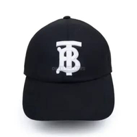 BURBERRY MONOGRAM MOTIF COTTON JERSEY BASEBALL CAP BLACK WHITE (100% AUTHENTIC) M