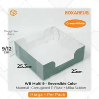 Box Mika Hampers Natal Dus Cup Cake isi 9 Packaging Puding Atur Tinggi | WBC MULTI 9 Green Box Only