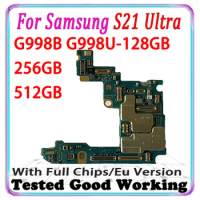 512GB 256GB Logic Board For Samsung Galaxy S21 Ultra G998B 5G G998U With Full Chips Motherboard 100% TESTED Unlock Mainbaord