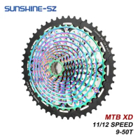 SUNSHINE mountain bike flywheel XD 11/12 speed 9-50T ultra-light colorful Cassette for Shimano