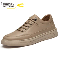 Camel Active New Men's Casual Shoes Genuine Leather Spring/Autumn Outdoors Rubber Sole Lace-up Breathable Black Men Oxfords