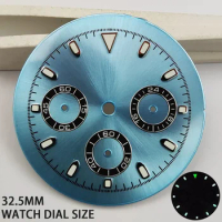 32.5mm Panda Dial VK63 Dial Luminous Ice Dial Suitable for 39mm Case Quartz Watch VK63 Movement Watch Replacement AccessoriesDia