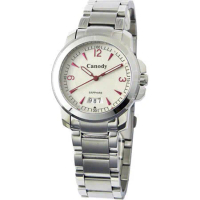 Canody 內斂氣質時尚腕錶(白x紅時標/33mm) CV5620-2B