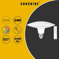 陽光 - LED燈膽(搖控UFO飛碟燈膽+搖控器套裝) - 24W / E27大螺頭 / 3000K-6500K+可調光暗 #LED燈泡 (LUFOB-24E27RC)