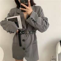 軟皮腰帶女嘻哈朋克裝飾ins風時尚百搭配jk連衣裙子外套收腰皮帶
