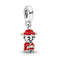 จี้ชาร์ม "God of wealth silver dangle with 14k, red and black enamel" สีเงิน