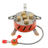 Camping Gas Stove 15800 W 5-burner Gas Burner Portable Outdoor Backpacking Gas Stove Hiking Cooking Stove For Gas Canister