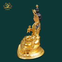 純銅佛像尼泊爾手工釋迦摩尼黃財神鎏金藏傳3寸小佛綠度母福慧緣