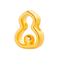 Pure 24K Yellow Gold Pendant 3D 999 Gold Gourd Necklace Pendant