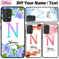 Custom Name Letter Case For Huawei Mate 10 20 30 40 Lite Pro Plus 20X Y5 Y6 Y7 Y8 Y9 Prime Pro 2018 2019 DIY Text Flower Cover