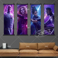 Spider-Man Wall Art Star-Lord Scroll Pictures Hulk Hanging Painting Marvel Avengers Movie Poster Captain America Home Decoration