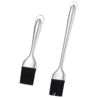 2pcs/lot Barbecue Brush Split Type stainless steel Oil Brush Cake Baking Cream Cooking Kitchen Household Tools Home