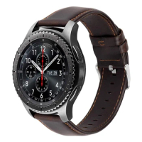 20mm 22mm Leather Band for Samsung Galaxy Watch4 44mm 40mm Strap/Galaxy Watch 4 Classic 46mm 42mm/Galaxy Watch3 45mm Bracelet