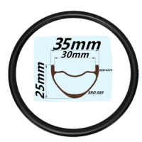 25mm Depth 35mm Width Tubeless MTB Carbon Rim 25x35mm MTB Bike Circle Ring 29er Mountain Bicycle Carbon MTB Rim