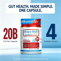 Life-Space Shape B420 Probiotic Plus — 20 Billion CFU | 4-Strain Formula | Supports Digestion & Gut