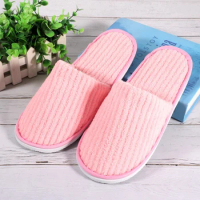 Coral Fleece Disposable Slippers Hotel Travel Slipper Sanitary Party Home Slipper Guest Use Folding Unisex Indoor Soft Slippers