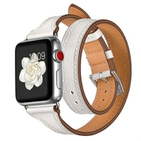 錶帶 適用于iwatch1/2/3代蘋果手錶真皮雙圈錶帶apple watch3真皮錶帶
