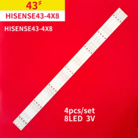4Pcs/1Set LED Backlight Strip 8 Lamps for Hisense 43 TV Hisense43-4x8 3V