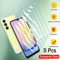 5PCS Tempered Glass For Samsung Galaxy A25 A24 A15 A14 A05 A04 A34 A54 A13 A23 A33 A53 A73 Screen Protectors Protective Glass
