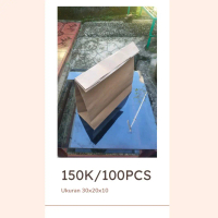 Paper Bag packaging Paket/Paper Bag Baju/Packaging isi 100 polos ukuran 30x20x10 Tas Belanja/Paper B