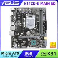 LGA 1151 Motherboard ASUS K31CD-K MAIN BD DDR4 Intel H110 for Core i3 i5 i7 6100 6300 6500 6600 6700 Used Mainboard Micro ATX