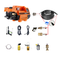 【高壓清洗機】K100可調壓洗車機+10米通水管水老鼠(110V 全自動洗車機 洗冷氣 沖洗洗衣機 接水管自吸兩用)