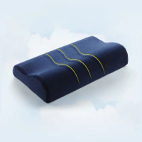 GraspDream Memory Foam Bed Orthopedic Pillows for Neck Pain Sleeping with Blue velvet Pillowcase 50*30cm 60*40cm Pillow