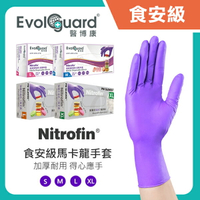 【醫博康】Nitrofin食安級馬卡龍NBR丁腈手套(紫) 100入/盒 NBR手套 (加厚耐用)
