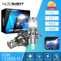 Novsight ไฟหน้ารถ N68 หลอดไฟ Led h4 H7 H11 9005 9006 หลอดไฟตัดหมอก สําหรับรถยนต์ 72W 15000Lm การรับป